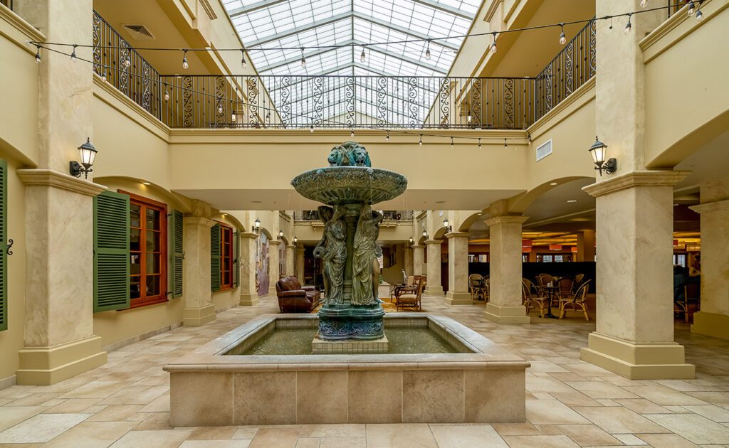 Atrium fountain at Paradise Village