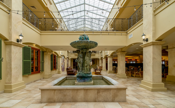 Atrium fountain at Paradise Village